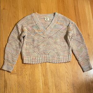 Hippie Rose Pastel V-Neck Sweater